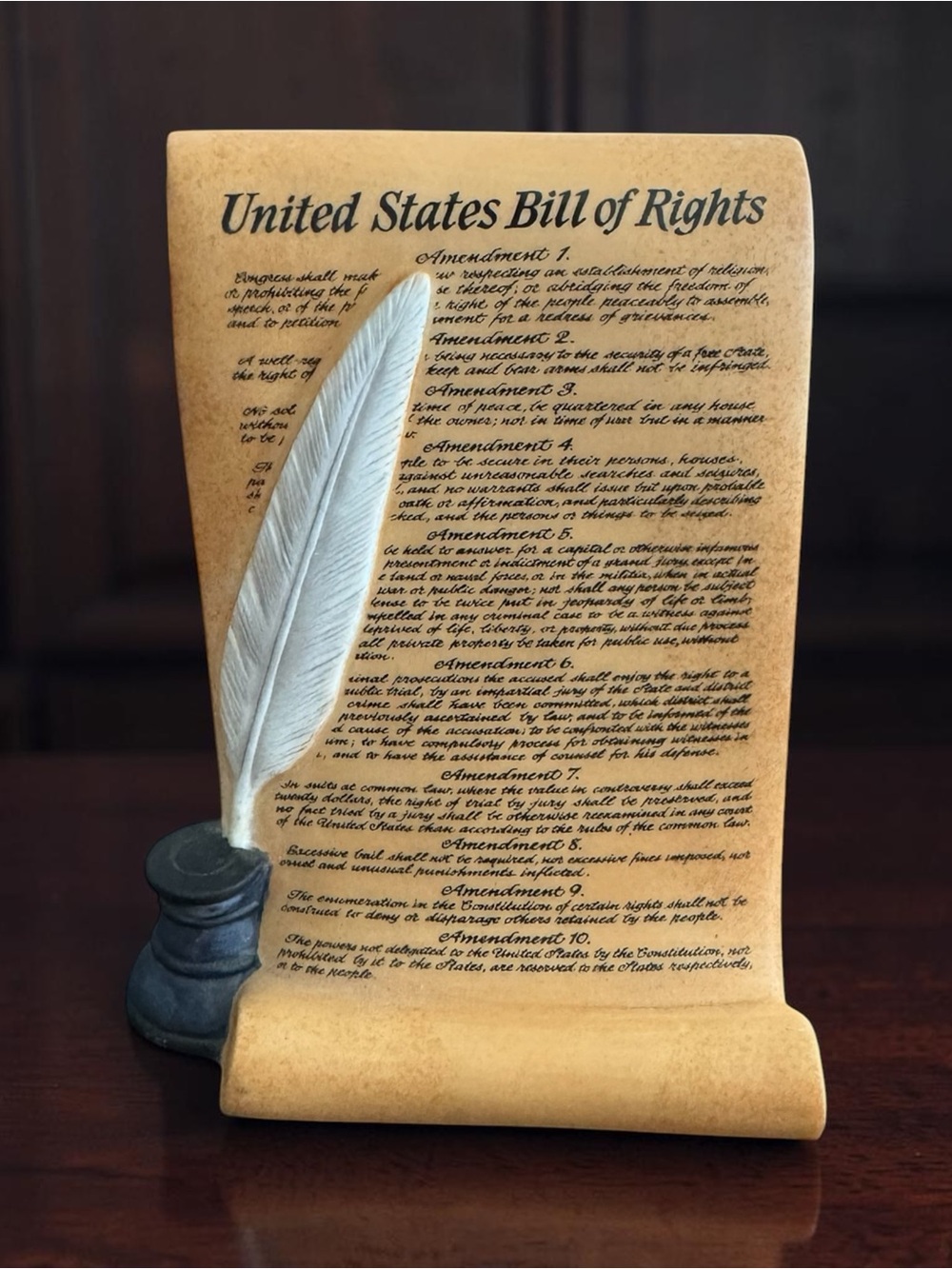 Vintage Lenox “Foundations of Freedom” Bill Of Rights Porcelain Figurine Scroll